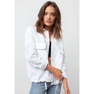 Rails Morrison Ivory White Utility Jacket - Linen Blend - Size M